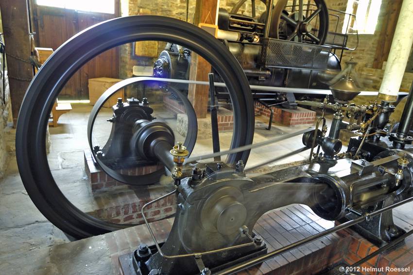 Dampfmaschine im Betrieb