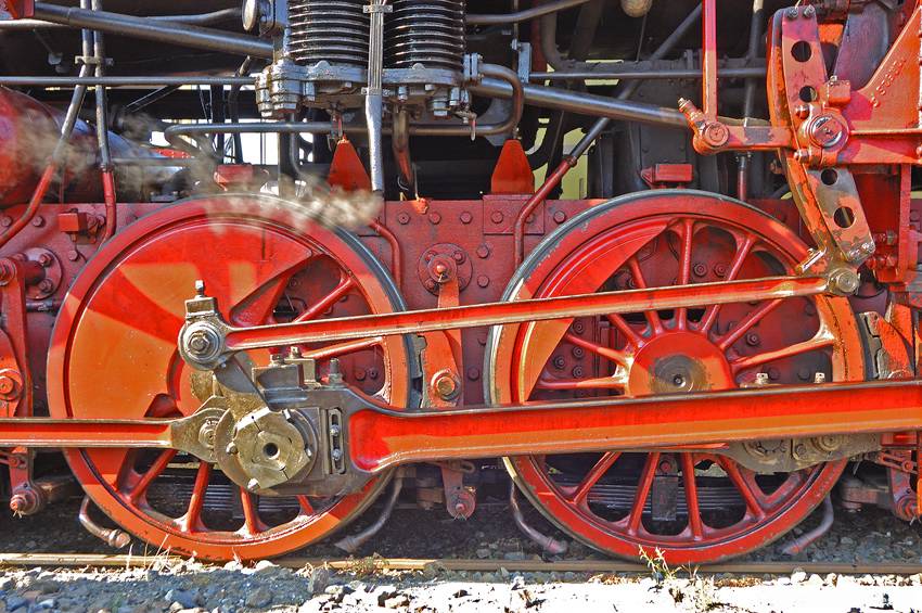 Räder einer Dampflokomotive